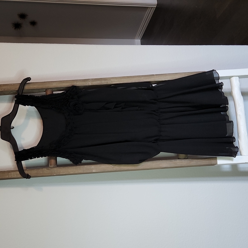 Black sleeveless summer dress, size S